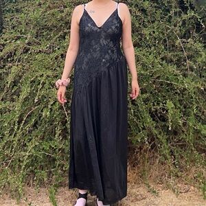 Elegant Black Lace Maxi night gown